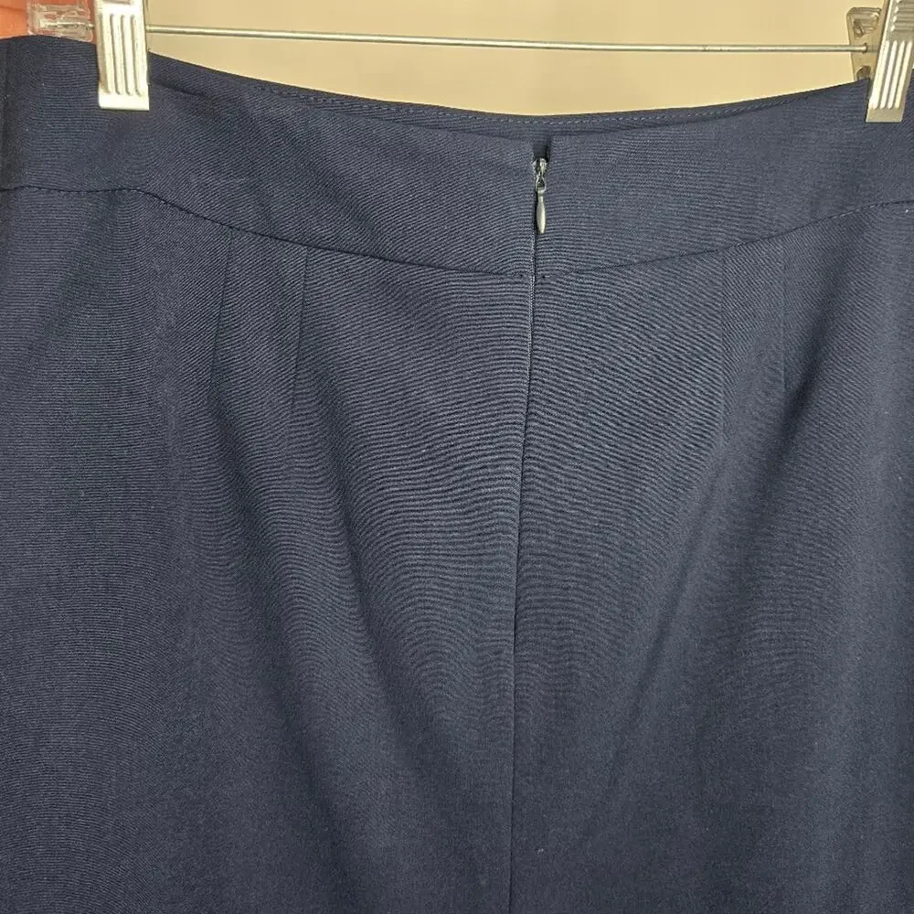 JONES NEW YORK COLLECTION Navy Blue Fully Lined Women's Career Pencil Skirt Sz 4
